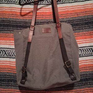 ARCH Versatile Backpack/Shoulder Nappy bag in Gray Canvas